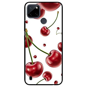 Ốp lưng dành cho Realme C21Y - C25Y mẫu Cherry Nền Trắng