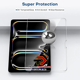 Tấm dán kính cường lực vát cạnh Glass Pro+ cho iPad Pro 11 2024 M4, Pro 13 2024 M4, Air 11 2024, Air 13 2024 - Hàng nhập khẩu  