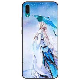 Ốp lưng in cho Huawei Y9 2019 Mẫu Cô Gái Nơ Đỏ