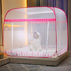 Màn chụp, mùng chụp đỉnh vuông chân viền cao cấp Một Cửa, có thể gấp gọn, dễ dịch chuyển, mang đi hay cất giữ - Hàng chính hãng (Giao màu viền ngẫu nhiên)