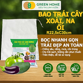 10 Túi Bọc Xoài GreenHome, 22.5x30cm, Có Nút Cài, Độ Bền 3-5 Năm, Nhiều Kích thước
