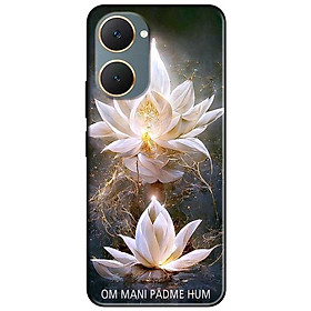 Ốp lưng cho Vivo Y03 - Y03T - Y18 - Y18S - Y18T - Y27 5G - Y28 4G - Y36 - Om Mani Sen Trắng - Hàng Chính Hãng