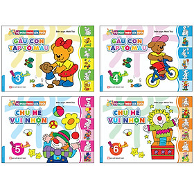 Bộ 4 Cuốn Tô Màu Theo Lứa Tuổi: Gấu Con Tập Tô Màu+ Chú Hề Vui Nhộn (Từ 3-6 Tuổi)