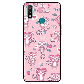 Ốp Lưng in cho Realme 3 Mẫu Gấu Chó Nền Hồng - Hàng Chính Hãng