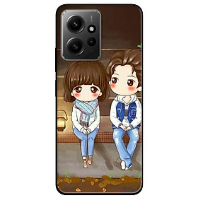 Ốp lưng cho Redmi Note 11 4G - Redmi Note 12 - Redmi Note 12 Pro - Redmi Note 12 Pro 5G - Anime Cặp Đôi Ngồi - Hàng Chính Hãng