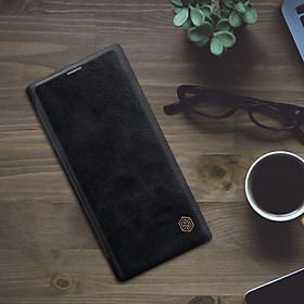 Bao da dành cho Samsung Galaxy S10 hiệu Nillkin Qin- Hàng chính hãng