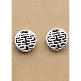 Charm bạc chữ hỷ tròn xỏ ngang - Ngọc Quý Gemstones