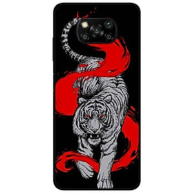 Ốp lưng dành cho Xiaomi Poco X3 mẫu Hổ Trắng Đỏ