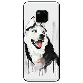 Ốp lưng in cho Huawei Mate 20 Pro mẫu Husky Dog - Hàng chính hãng