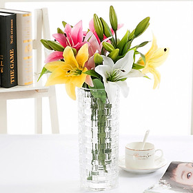 Cành hoa ly giả - 1 cành 4 bông - dài 95cm - Cây giả, hoa lụa Decor trang trí nhà cửa