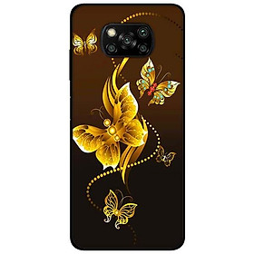 Ốp lưng dành cho Xiaomi Poco X3 mẫu Bướm Vàng Nền Nâu