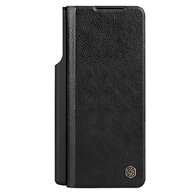 bao da chống sốc cho Samsung Galaxy Z Fold 6 trang bị nắp bảo vệ Camera và ngăn đựng S-Pen hiệu Nillkin Qin Pro (chất liệu da cao cấp, thiết kế thời trang cá tính) - Hàng nhập khẩu