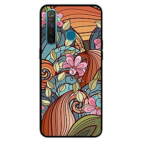 Ốp Lưng in cho Realme 5 Mẫu Họa Tiết Nền Lá - Hàng Chính Hãng