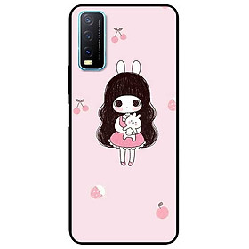 Ốp lưng dành cho Vivo Y20 - Y20s - Y12s mẫu Bé Gái Ôm Thỏ