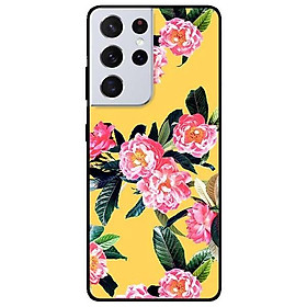 Ốp lưng dành cho Samsung S21 - S21 Plus - S21 Ultra mẫu Hoa Hồng Nền Vàng
