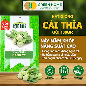 Hạt Giống Rau Cải Thìa GreenHome, GÓI 100GR, Dễ Trồng Quanh Năm, Nảy Mầm, Năng Suất Cao R32