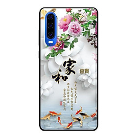 Ốp lưng in cho Huawei P30 mẫu Chim Cá Nền Hoa Trắng - Hàng chính hãng