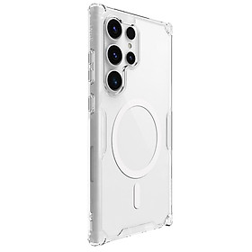 ỐP LƯNG cho Samsung Galaxy S25 ULTRA / S24 Ultra NILLKIN NATURE TPU PRO hỗ trợ sạc không dây - Lưng kính trong PC + Viền nhựa dẻo TPU - Hàng chính hãng