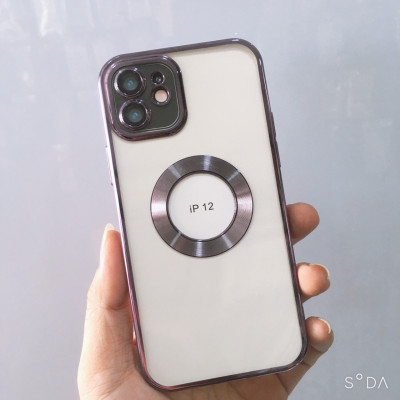 Ốp lưng dành cho iPhone 11 Pro, 11, 11 Pro Max, 12 Pro, 12, 12 Pro Max, 13 Pro, 13 Pro Max, Xs Max, Xs, 14, 14 Plus, 14 Pro , 14 Pro Max viền màu hở logo Táo sang trọng - Hàng chính hãng