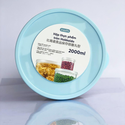 Bộ 3 Hộp Nhựa Đựng Thực Phẩm, Thức Ăn Hokkaido Tròn - Nhựa Cao Cấp Trong Suốt Bền Kín Chịu Nhiệt Cao Tiêu Chuẩn Nhật ( Tặng kèm khăn lau pakasa) 