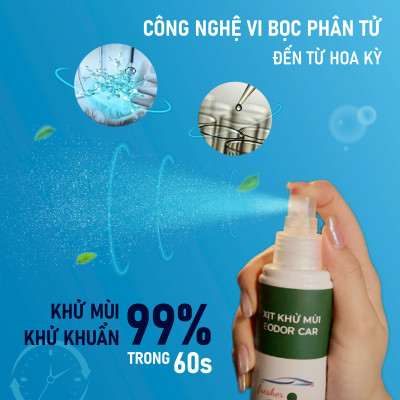 Xịt khử mùi Ô tô cao cấp EODOR CAR 150ml, Công nghệ vi bọc phân tử