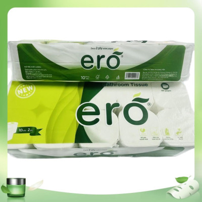 Giấy vệ sinh loại 10 cuộn không lõi trắng mịn dai không bụi cao cấp ERO - HTpaper (10 cuộn)