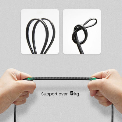 Ugreen UG40167NW189TK 20M cat7 Cáp mạng Lan dạng dây dẹp bọc dù Màu Đen - HÀNG CHÍNH HÃNG