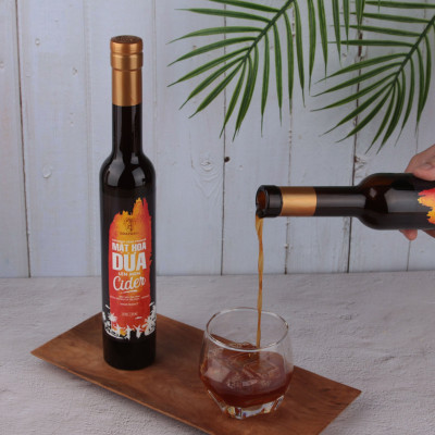 Mật Hoa Dừa Lên Men Cider SokFarm - Thức Uống Lên Men Dành Cho Phái Đẹp, Kích Thích Tiêu Hóa, Giảm Tích Tụ Mỡ Bụng, Giàu Chất Điện Giải Tự Nhiên - Chai 375 ml