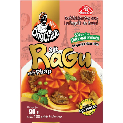 Lốc 15 Gói Sốt RaGu Kiểu Pháp Ông Chà Và 90gr (Beef/Chicken Stew Sauce - Le Gagout De Boeuf)