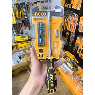BỘ TUỐC NƠ VÍT ĐA NĂNG 12 CHI TIẾT INGCO AKSDFL1208 - HÀNG CHÍNH HÃNG