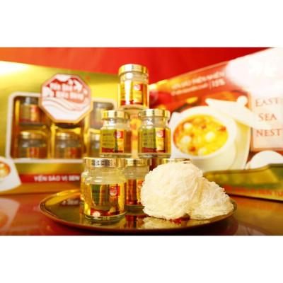 Yến Chưng Sẵn Vị Sen Tươi YẾN SÀO EAST SEA NEST 15% Tổ Yến - Hộp 6 hũ x 70ml