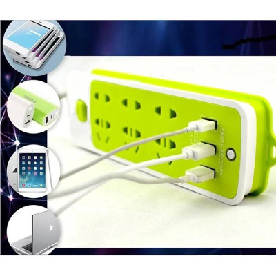 Ổ Cắm Điện Đa Năng Chống Giật Có 3 Cổng USB, Sạc Trực Tiếp, Tiết Kiệm Điện – Bộ Ổ Cắm Điện Xanh Lá Cao Cấp Chính Hãng