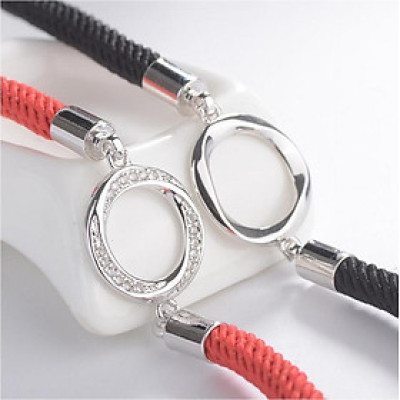 COMBO- CẶP VÒNG TAY ĐÔI Bracelet tình yêu (Đồng trắng mạ Bạch kim) (Đen và Đỏ)