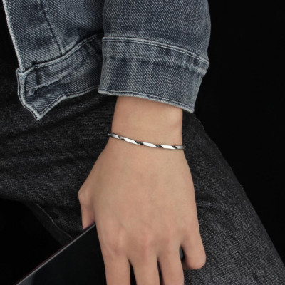 Vòng tay nam- Lắc tay nam titan hỏa tiễn trơn phối màu cách điệu cầu vòng galaxi trangsucpt PTLTNABN