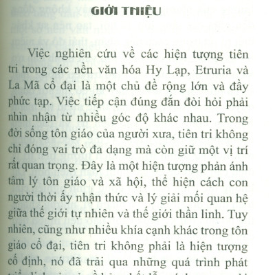 Những Tiên Tri Trong Thời Cổ Đại (Hy Lạp, Etrria Và La Mã)
