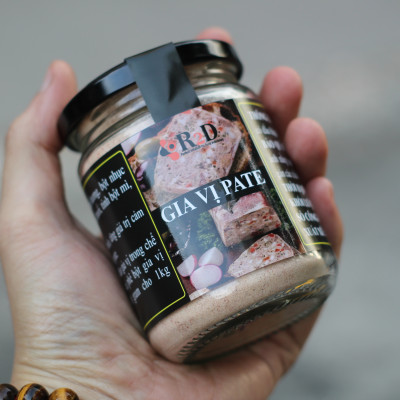 Gia vị Pate hũ 200g chính hãng R2D thành phần hữu cơ dùng làm nguyên liêu chế biến Pate.