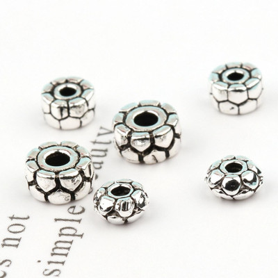Combo charm bạc chặn hạt họa tiết hoa văn - Ngọc Qúy Gemstones