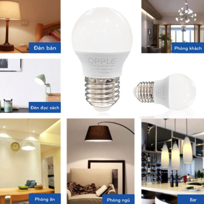 [COMBO 5 BÓNG] Bóng Đèn OPPLE LED Bulb Eco Save G45 E27 3W - Ánh sáng vàng 3000K