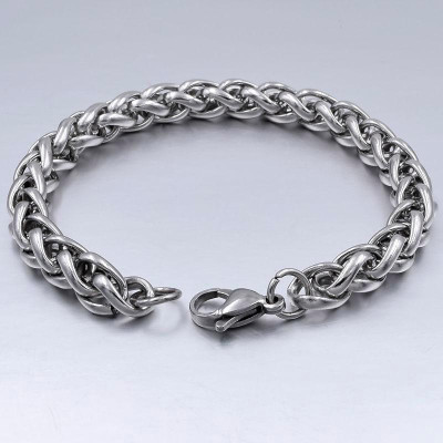 Lắc tay titan thép không gỉ nam cao cấp đẹp sang trọng kiểu bông dừa trangsucpt màu trắng PTLTNA68