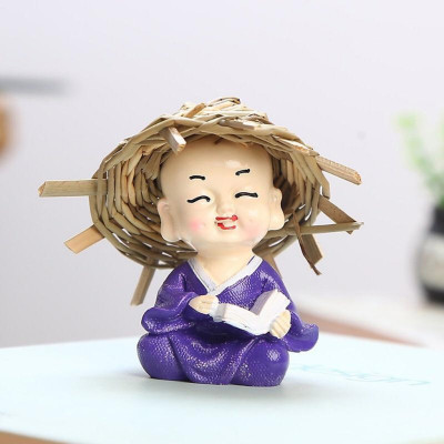 Bộ tượng chú tiểu nón nhẹ nhàng vẽ Cầm - Kỳ - Thi - Họa - 4 tư thế - Hàng chính hãng