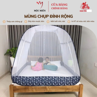 Màn chụp tự bung cao cấp Mộc Miên đỉnh rộng - Mẫu Phi Hành Gia - Kích thước 1,8mx2m - 2 cửa ( Hà Nội )