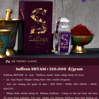 Set quà tặng nhụy hoa nghệ tây Saffron Shyam + Đông trùng hạ thảo + Mật ong saffron đông trùng hạ thảo