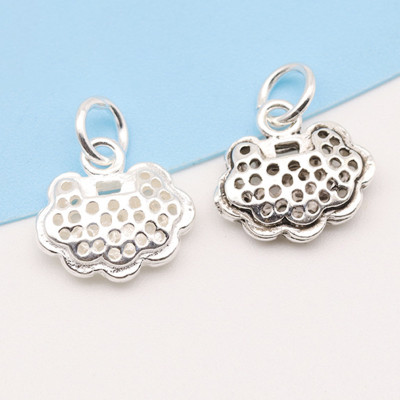 Combo 2 cái charm bạc hình khóa trường mệnh may mắn treo - Ngọc Quý Gemstones