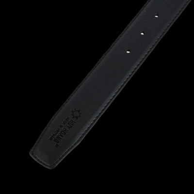 Dây nịt nam Huy Hoàng 4 phân may viền màu đen HP4002