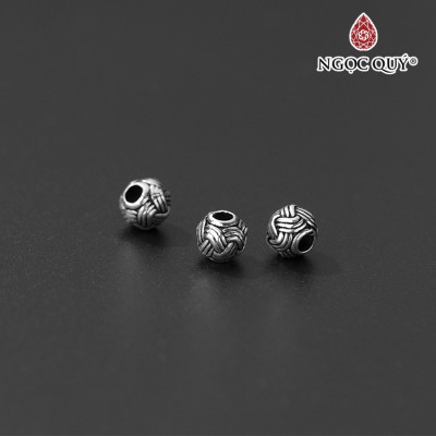 Charm bạc hình cầu mây xỏ ngang - Ngọc Quý Gemstones