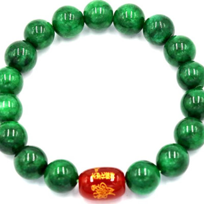 Vòng tay chuỗi hạt cẩm thạch đông ninh 10 ly Thái tuế phù DTTH27