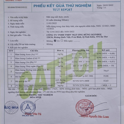 Mật ong ruồi và Mật ong rừng U Minh - Combo 2 Chai 500ml, Mật ong khai thác tự nhiên, không nuôi, OGINBEE