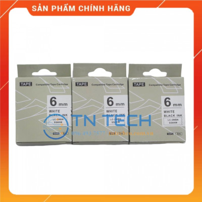 Nhãn in TEPRA - EPSON LC-2WBN (SS6KW) – Chữ đen nền trắng 6MM X 8M  - Dùng cho máy in nhãn TEPRA - EPSON [Hàng nhập khẩu]
