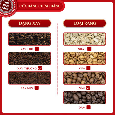 Cà phê xay nguyên chất Sữa đá 2 hương vị hài hòa theo phong cách Ý, hậu vị kéo dài, phù hợp với phái nam - 250g