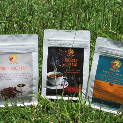 Cafe Robusta nguyên chất 100% rang mộc Sơn Lang Gia Lai gói 250g